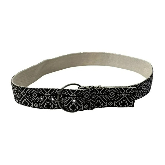 Black & white Boho print fabric belt size 1X - Picture 1 of 4